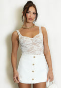 White Lace Bustier Bodysuit