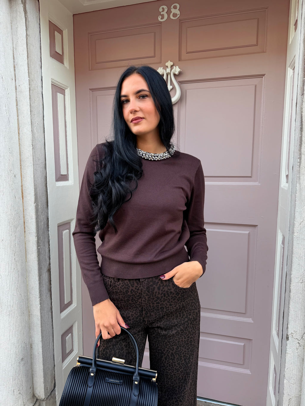Brown Diamond Detail Jumper