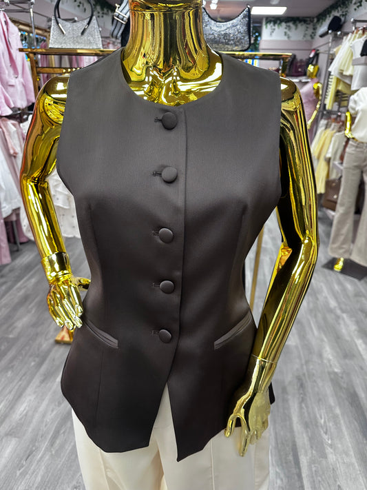 Brown Satin Waistcoat