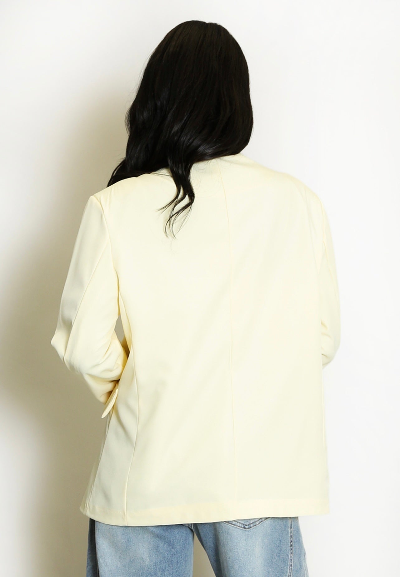 Lemon Asymmetric Wrap Blazer
