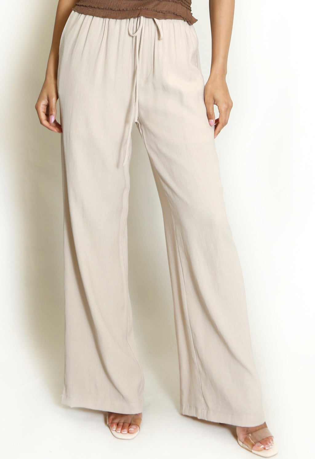 Cream Drawstring Trousers