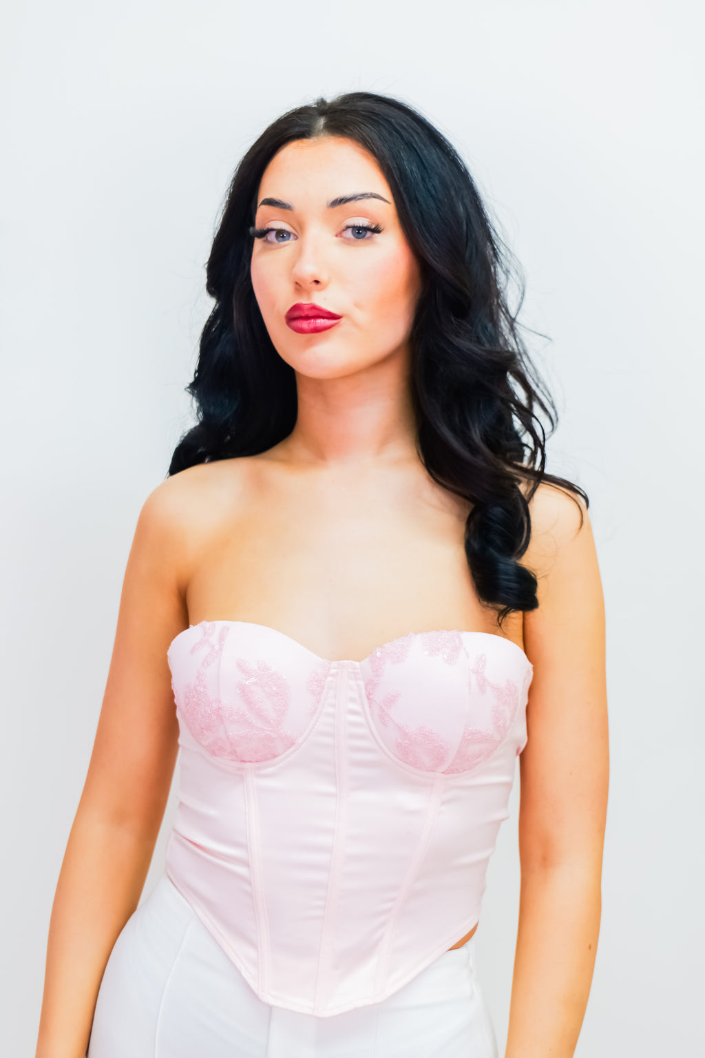 Pink Corset Bandeau Top