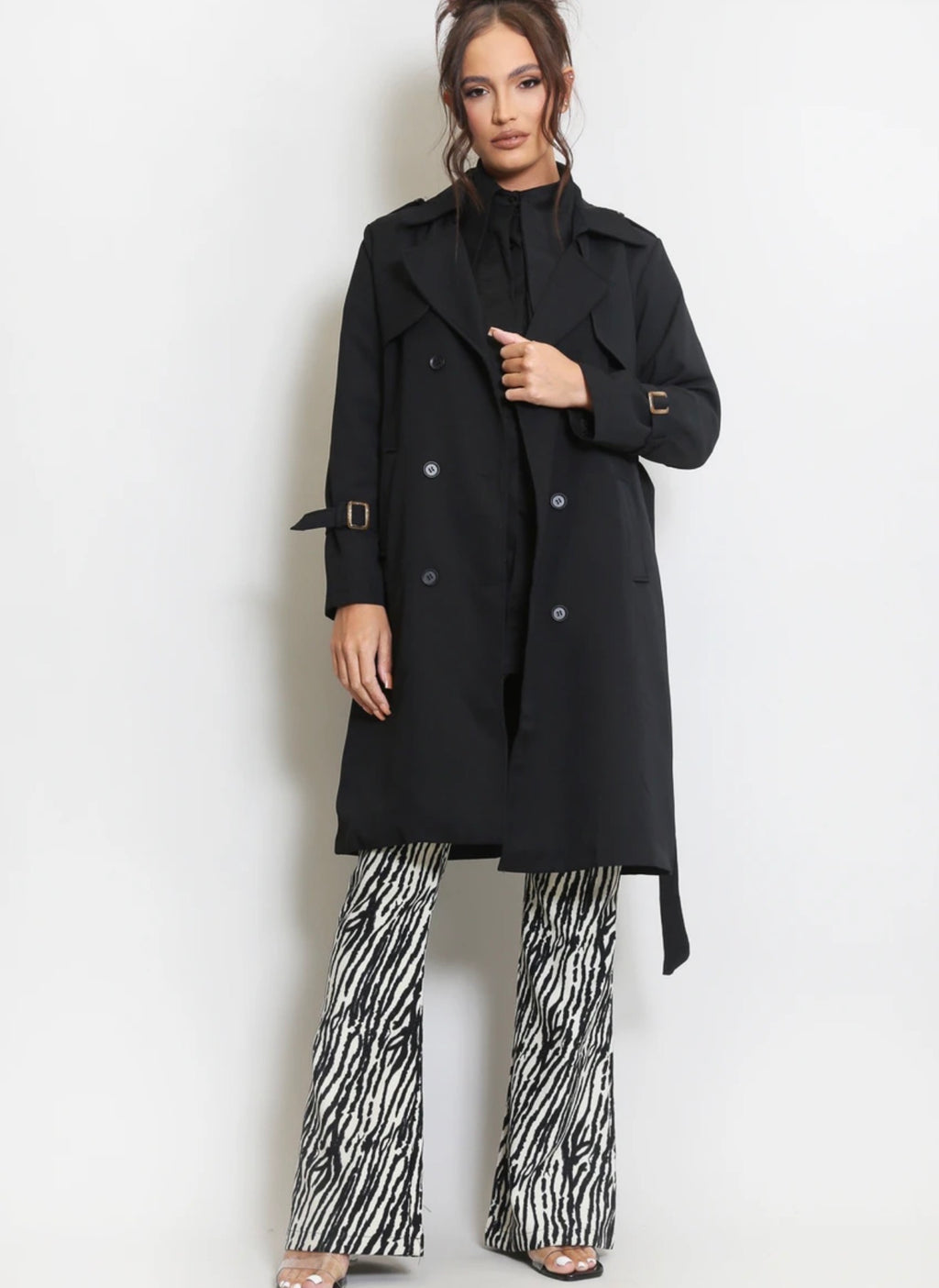 Black Belted Trench Coat