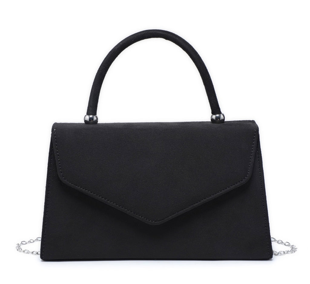 Top Handle Suede Clutch Bag