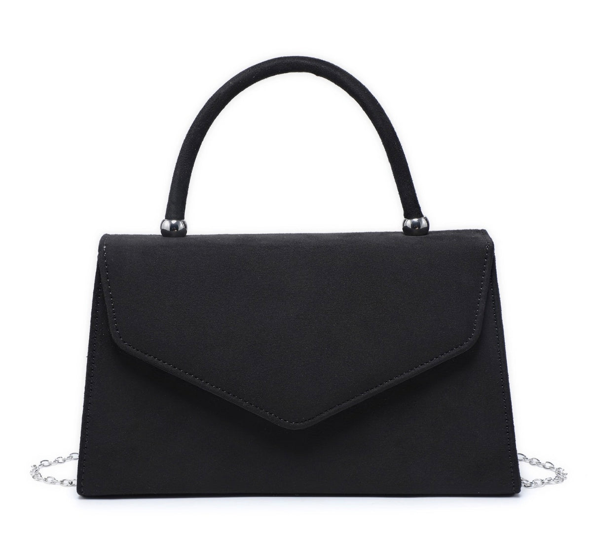 Top Handle Suede Clutch Bag