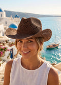 Brown Woven Cowboy Hat
