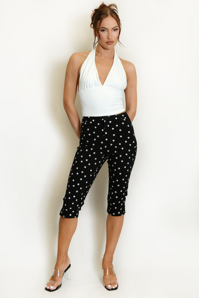 Black Polka Dot Capri Jegging