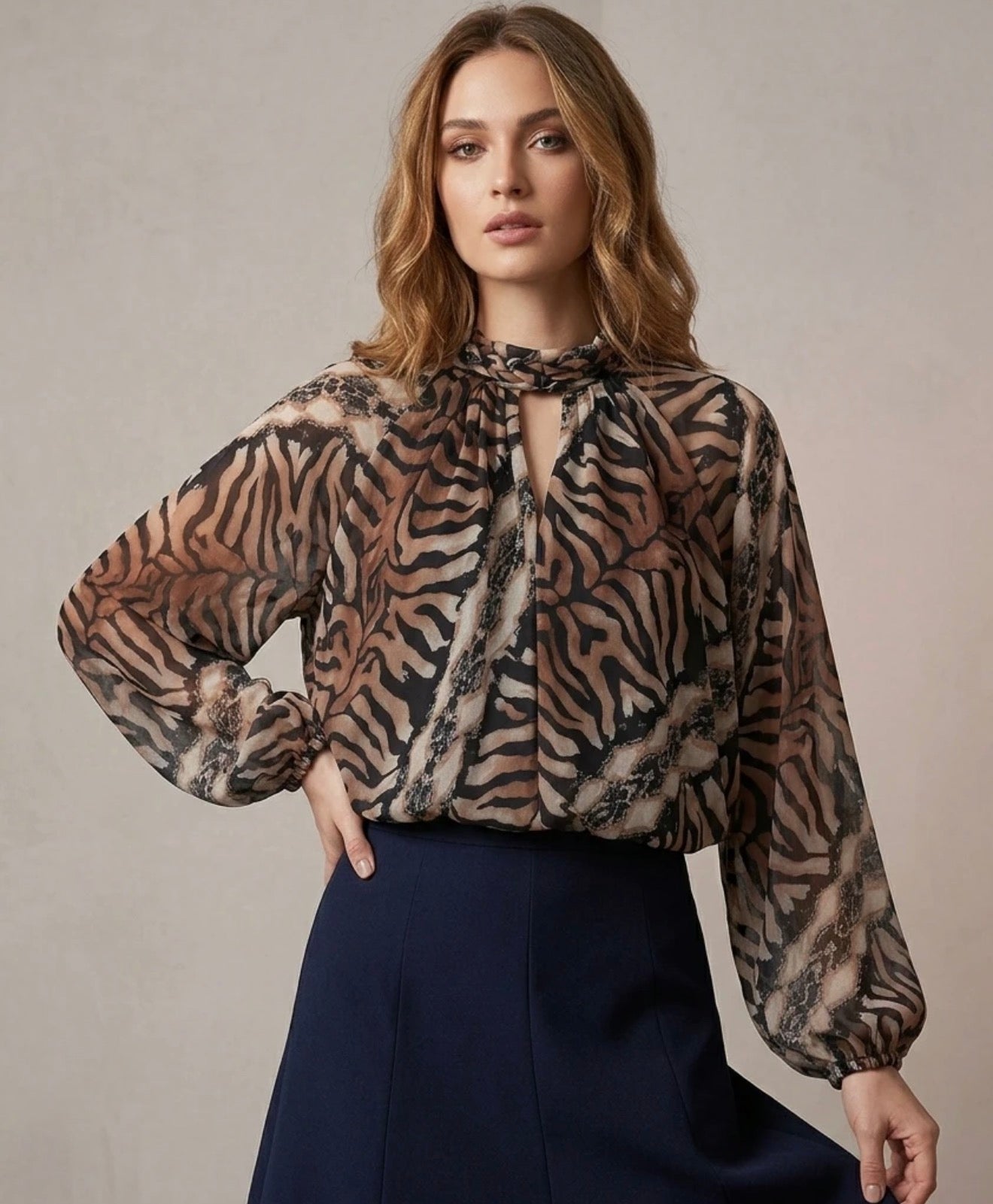 Scarf Print Blouse