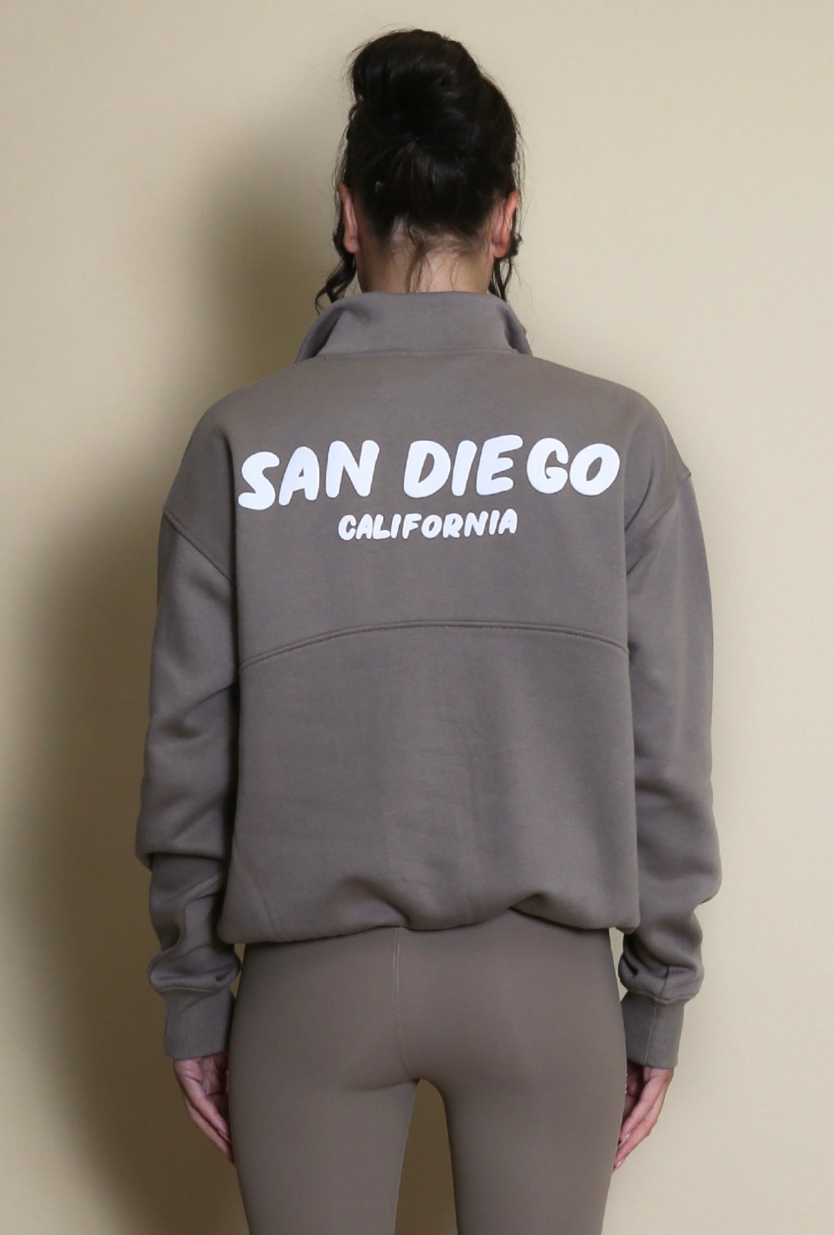 Sandiego Bubble Slogan Half Zip Sweatshirt