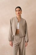 Taupe Classic Bomber Jacket