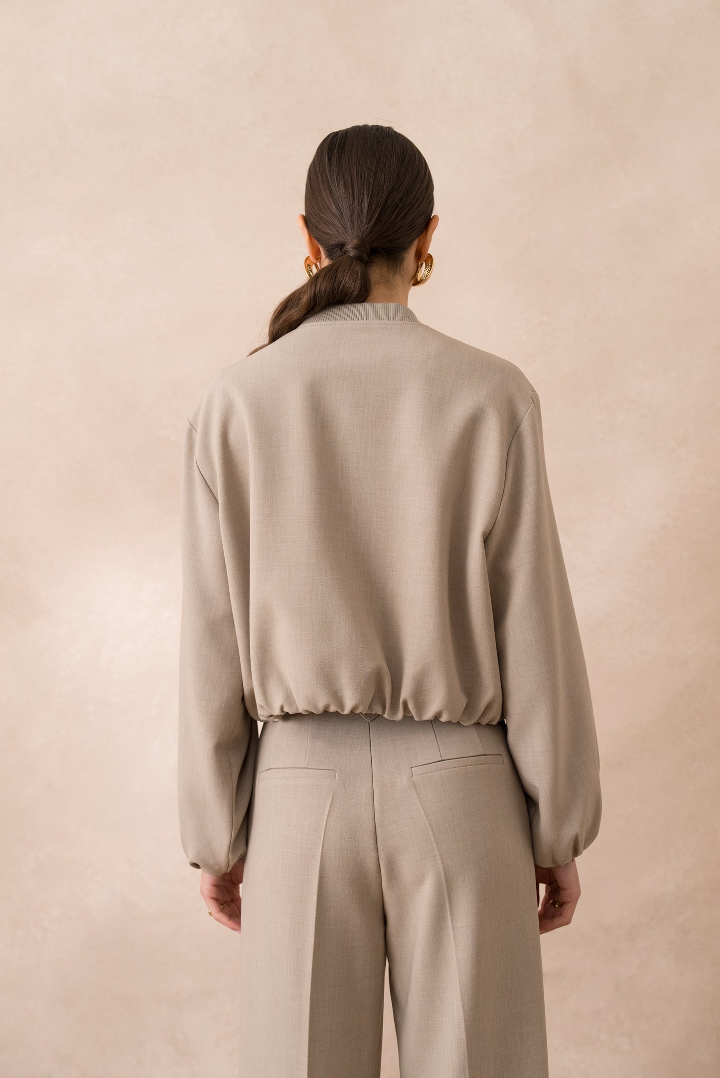 Taupe Classic Bomber Jacket