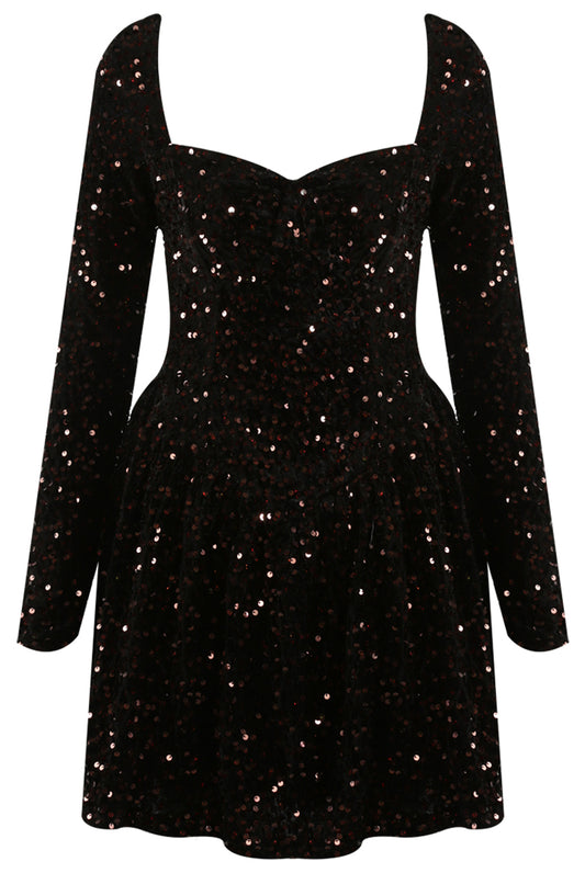 Sequin Sweetheart Skater Dress