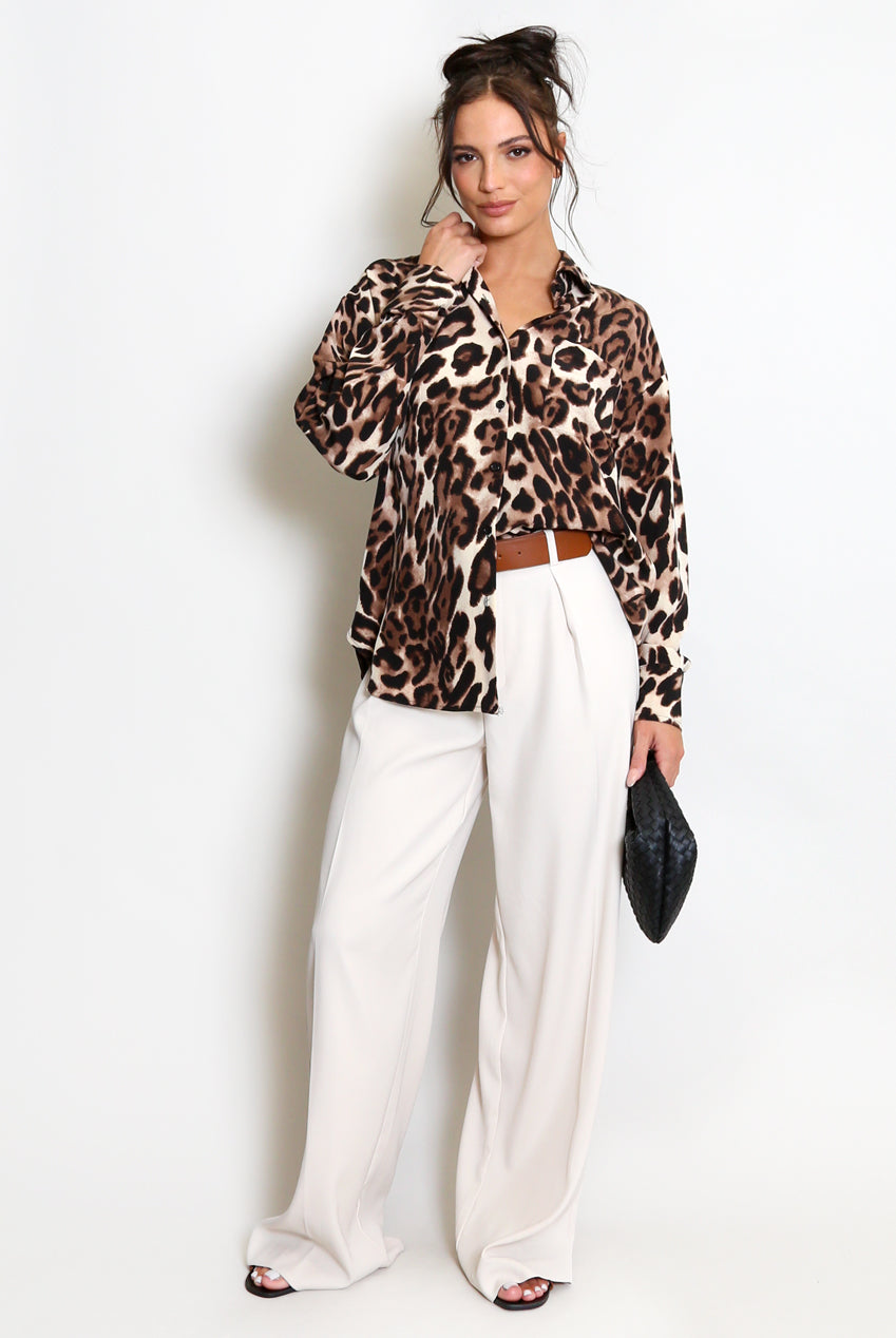 Leopard Print Oversized Blouse