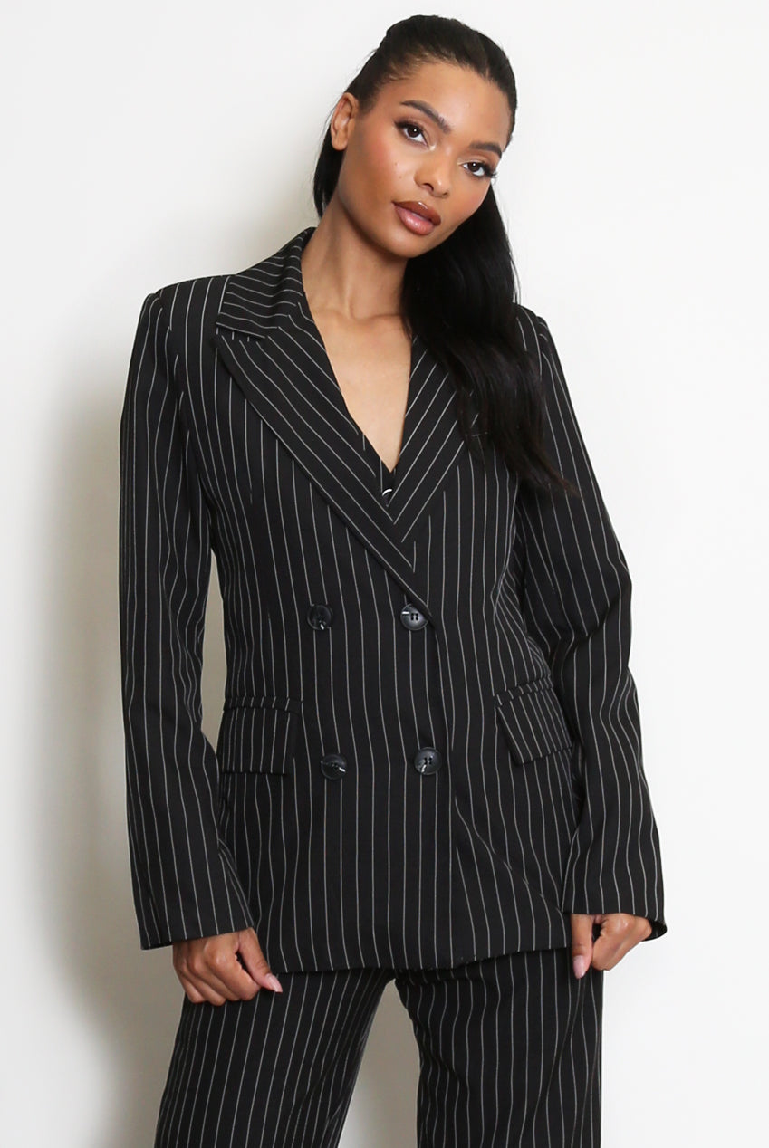 Pinstripe Double Breasted Blazer