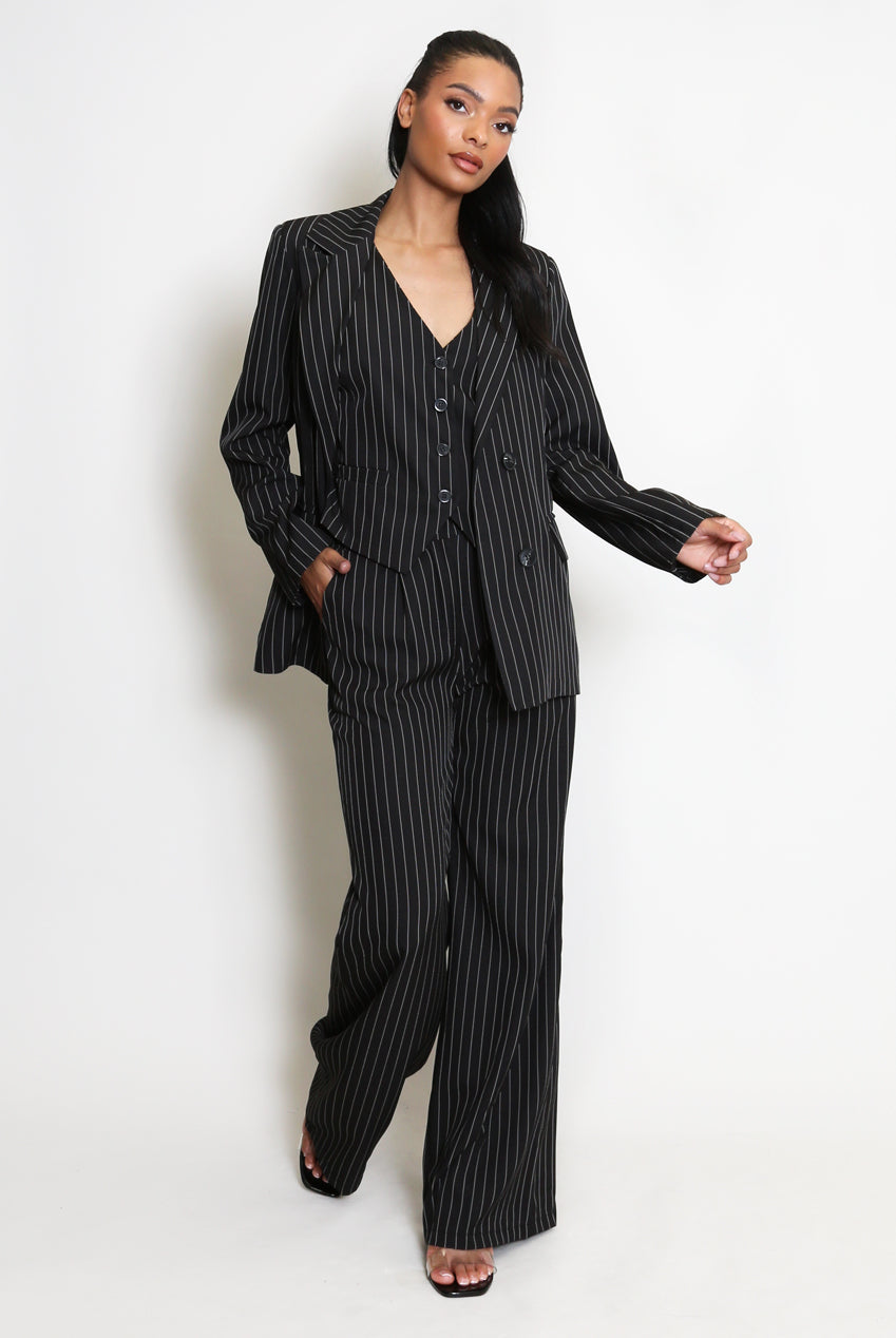 Pinstripe Double Breasted Blazer