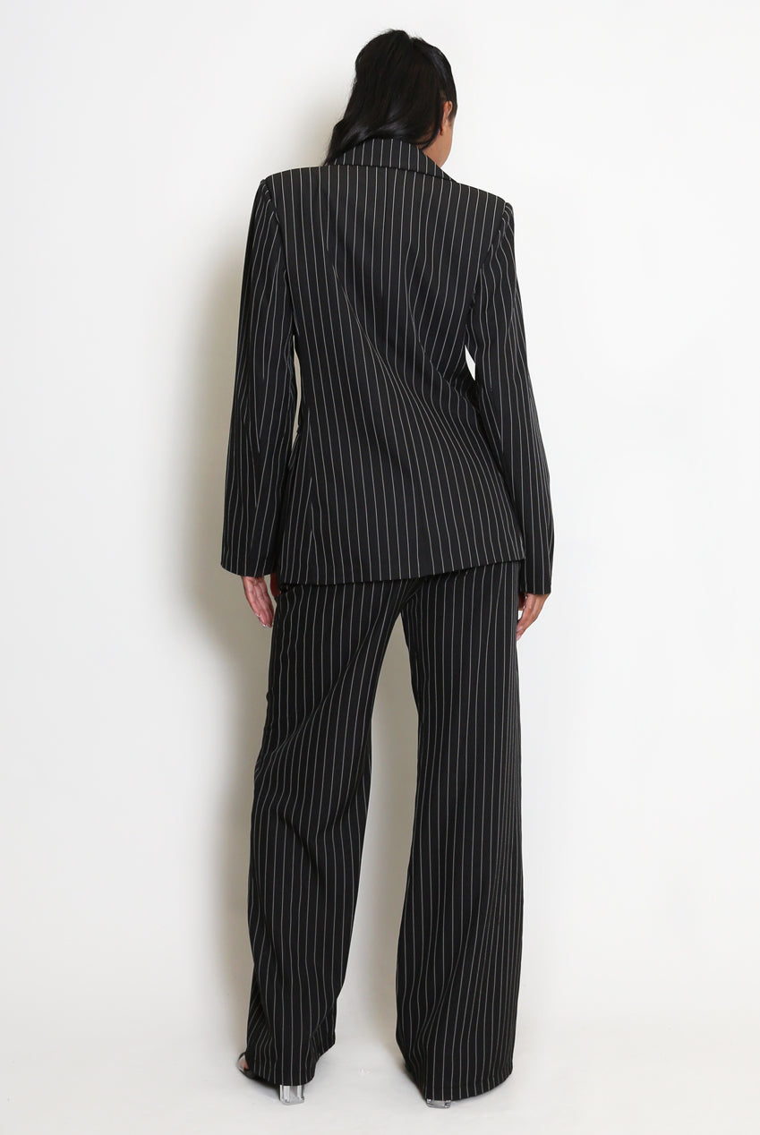 Pinstripe Double Breasted Blazer