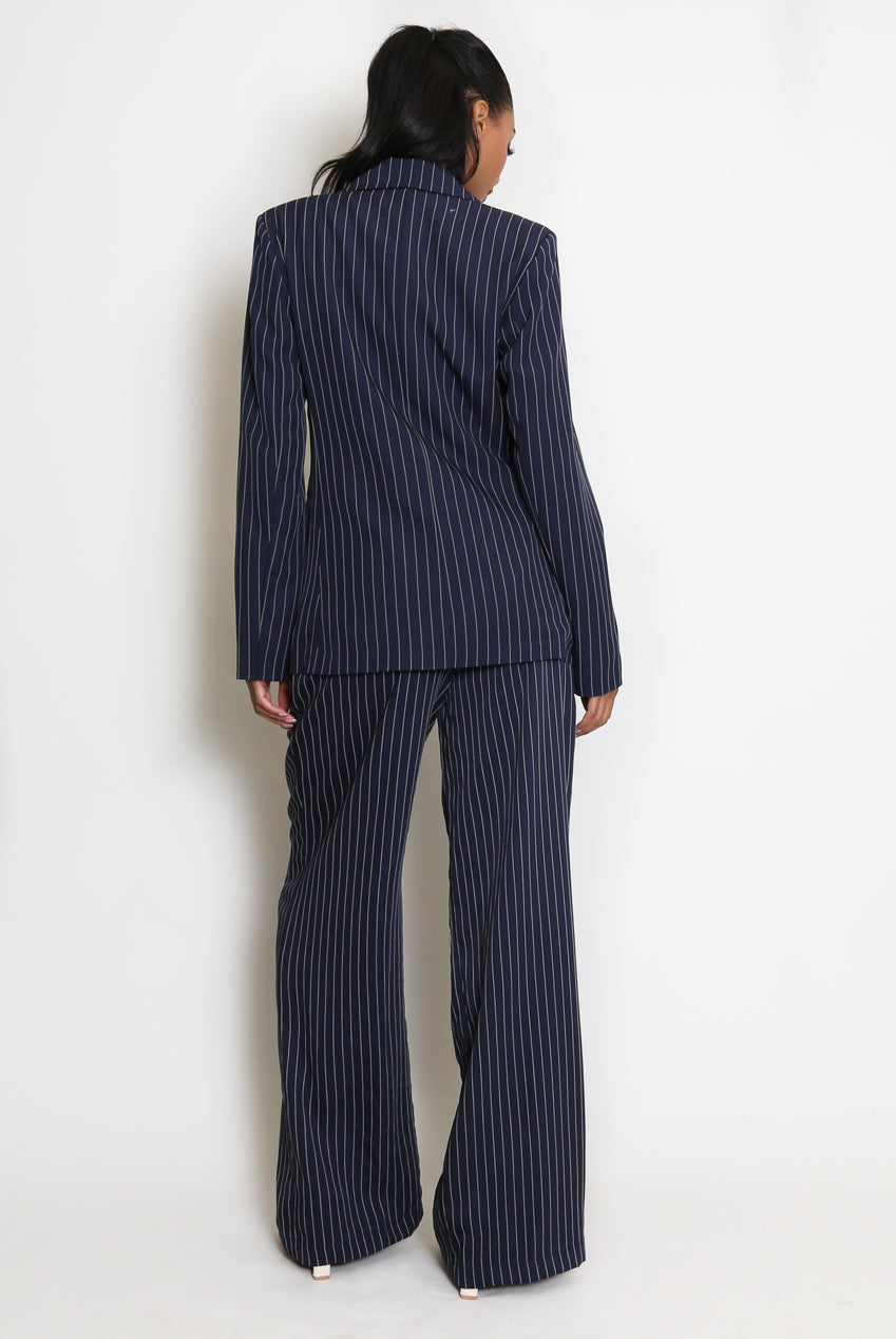 Pinstripe Double Breasted Blazer