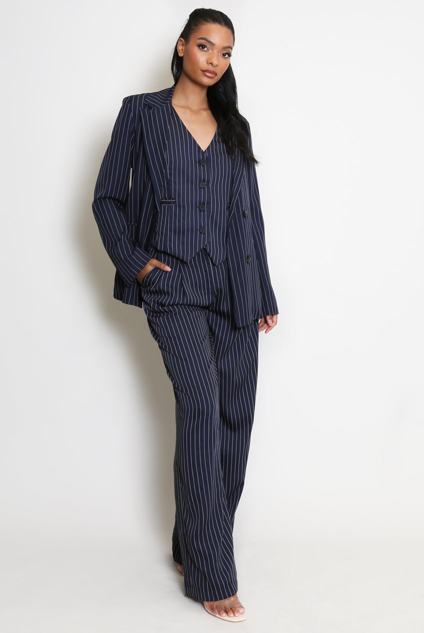 Pinstripe Double Breasted Blazer