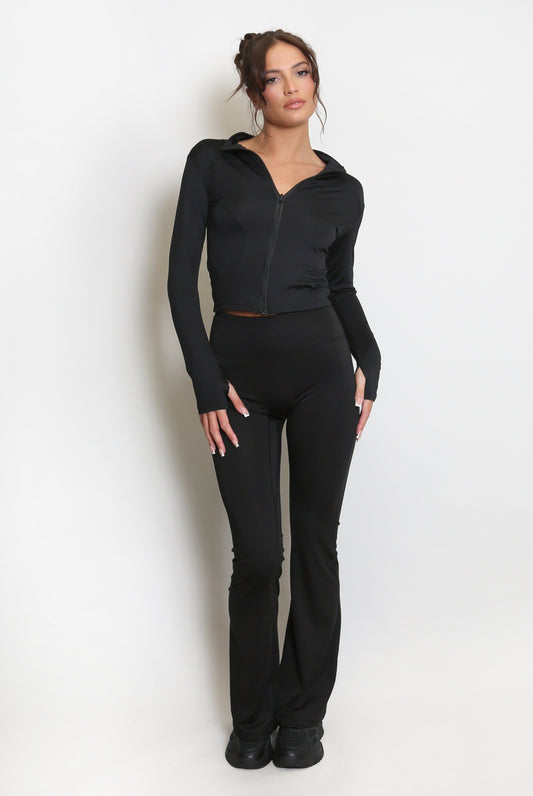 Black Push Up Flare Trouser