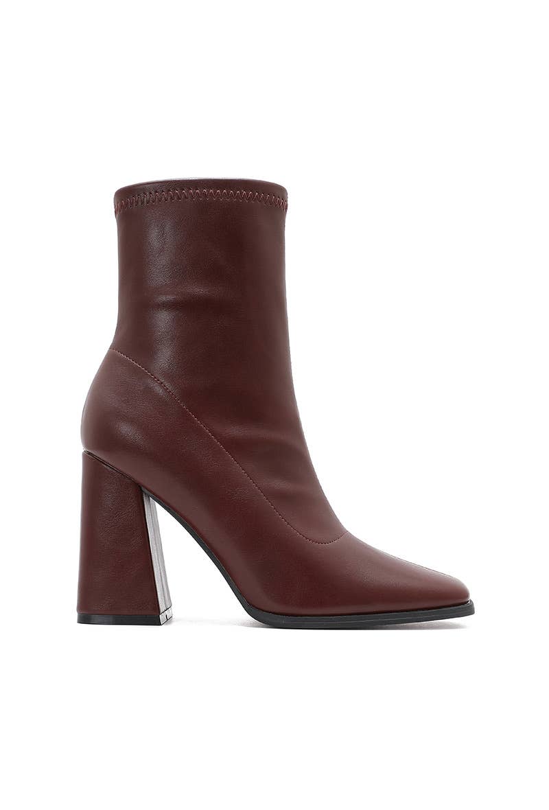 Burgundy Heeled ankle boots