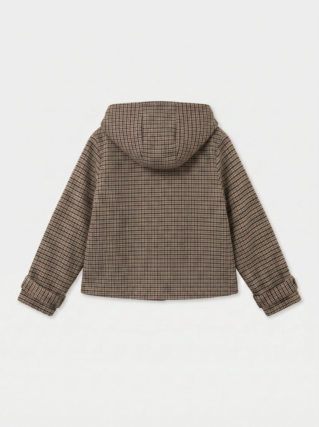 Check Hooded Tie Detail Jacket