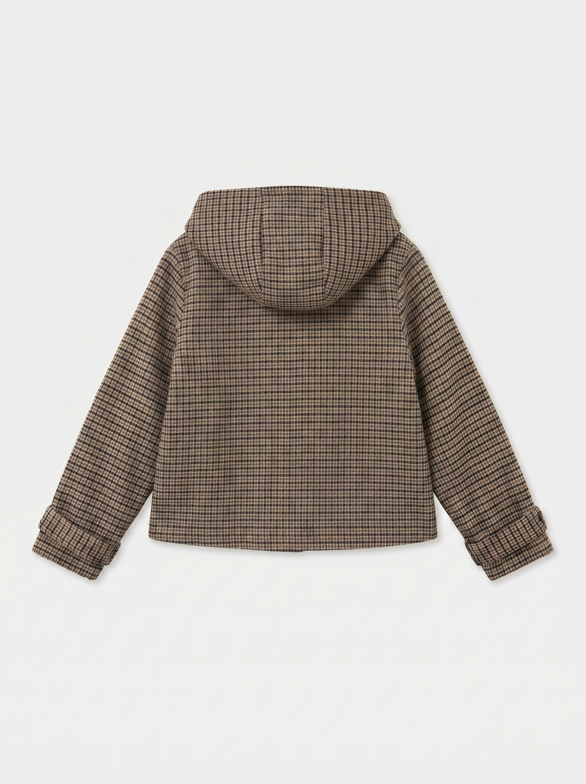 Check Hooded Tie Detail Jacket