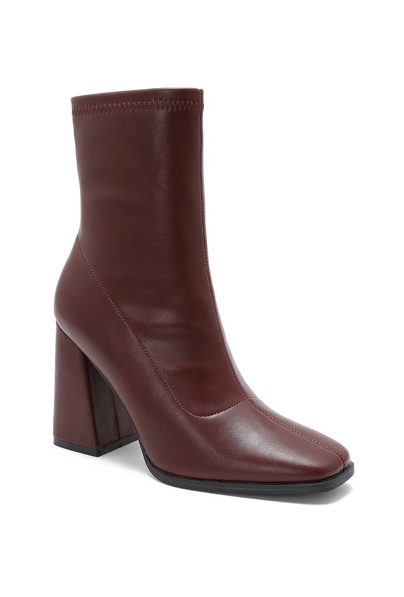 Burgundy Heeled ankle boots