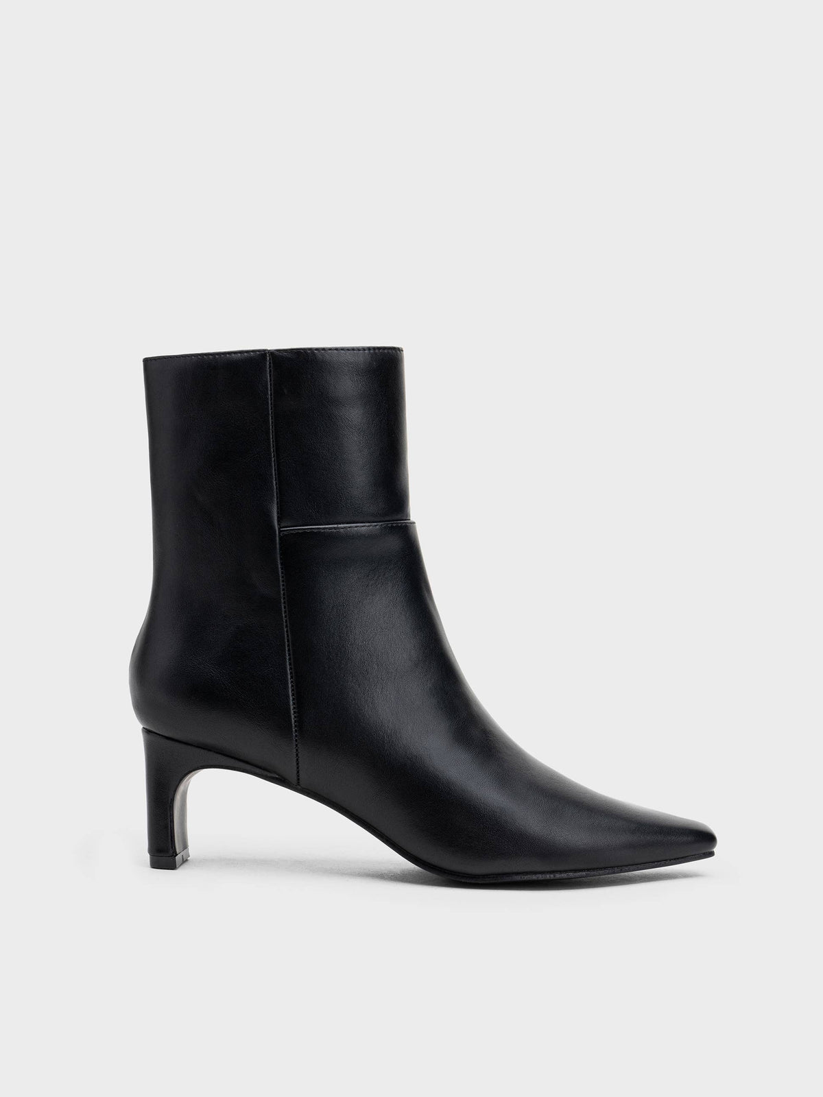 Black Pointed Toe Ankle Boots with Side Zip