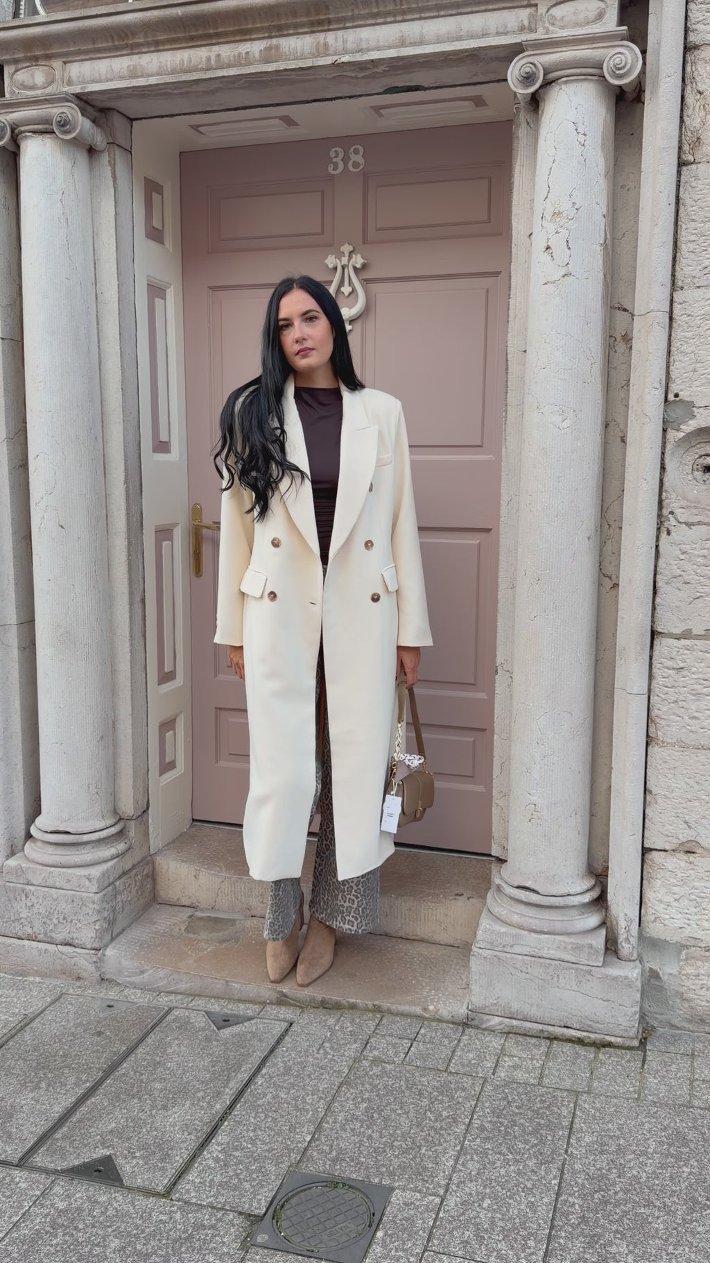Cream Long Line Coat